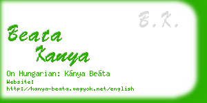 beata kanya business card