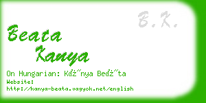 beata kanya business card
